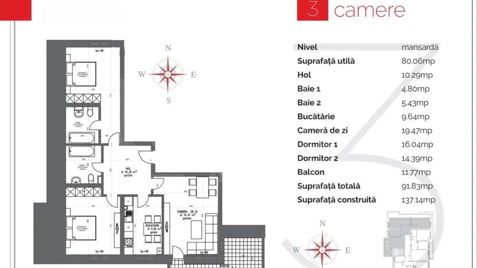Vânzare, penthouse, 3 camere, Coder Residence, Brașov - Poză 4