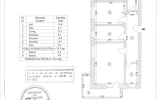 Apartament decomandat 3 camere, disponibil imediat, etaj 2/10 - Schiță 8