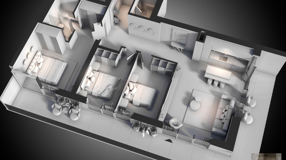 Apartament 4 camere + 2 locuri de parcare subterane - One High District - Schiță 3