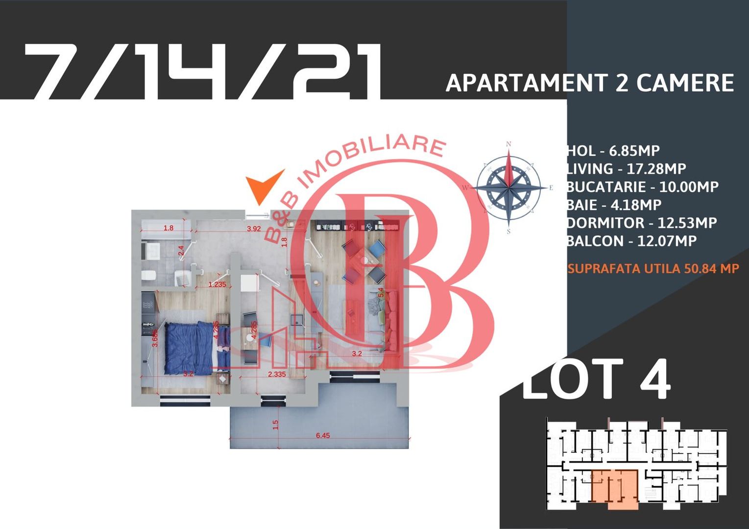 Apartament 2 camere Theodor Pallady-Finalizat Poze Reale - Schiță 11