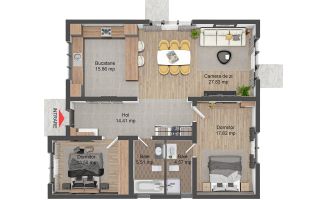 Casă Individuală de Închiriat, Încălzire în Pardoseală, Teren 400 mp - Schiță 23