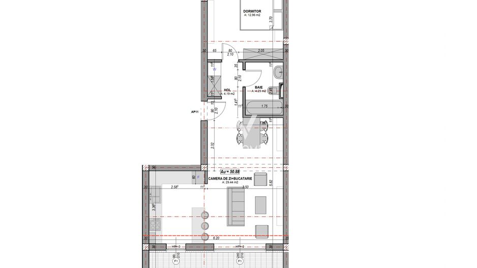 Apartament 2 camere, 51 mp utili cu balcon orientare SUD, la cheie - Poză 5