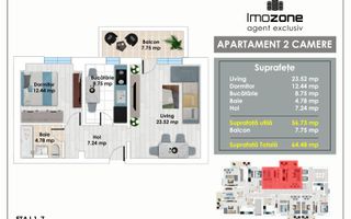 2 Camere, 64 mp, living spatios, langa Metrou Pacii, in Militari, sector 6 - Poză 1