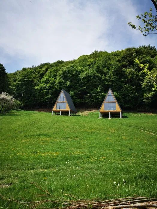 Teren cu cabane A-Frame și priveliște către Munții Făgăraș - Poză 1