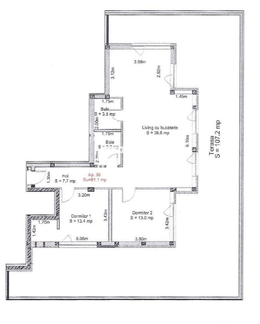 Penthouse 3 camere cu terasă panoramică – Sibiu, zona Turnișor - Schiță 8