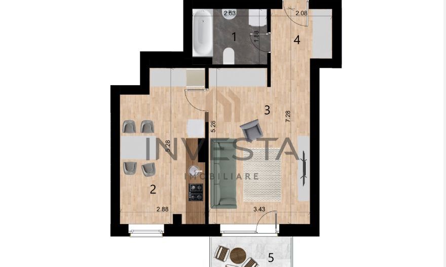 Apartament in constructie Premium/Zona Frunzisului - Schiță 2