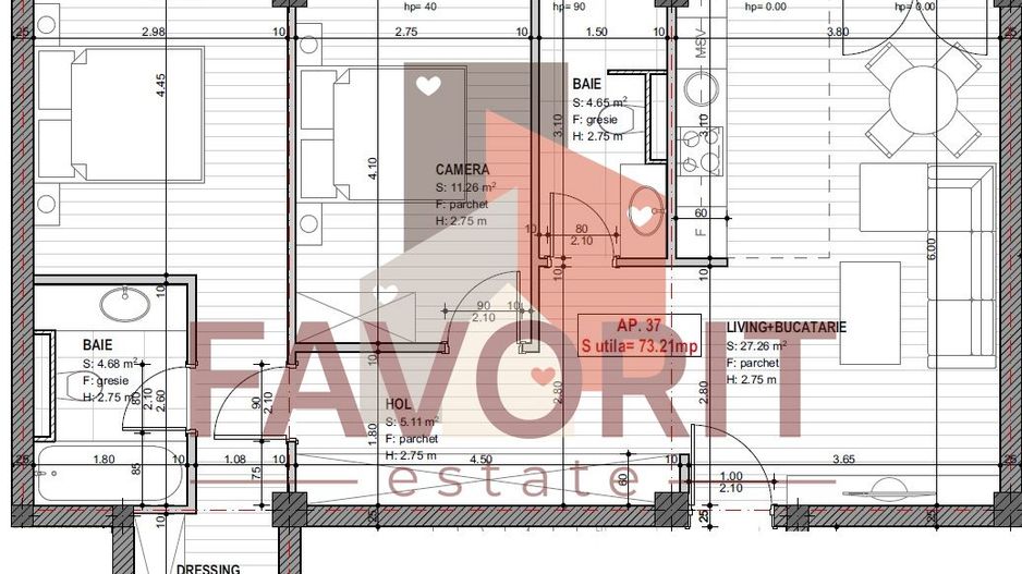Langa ESO. 73 mp. Bloc nou cu lift. - Schiță 10