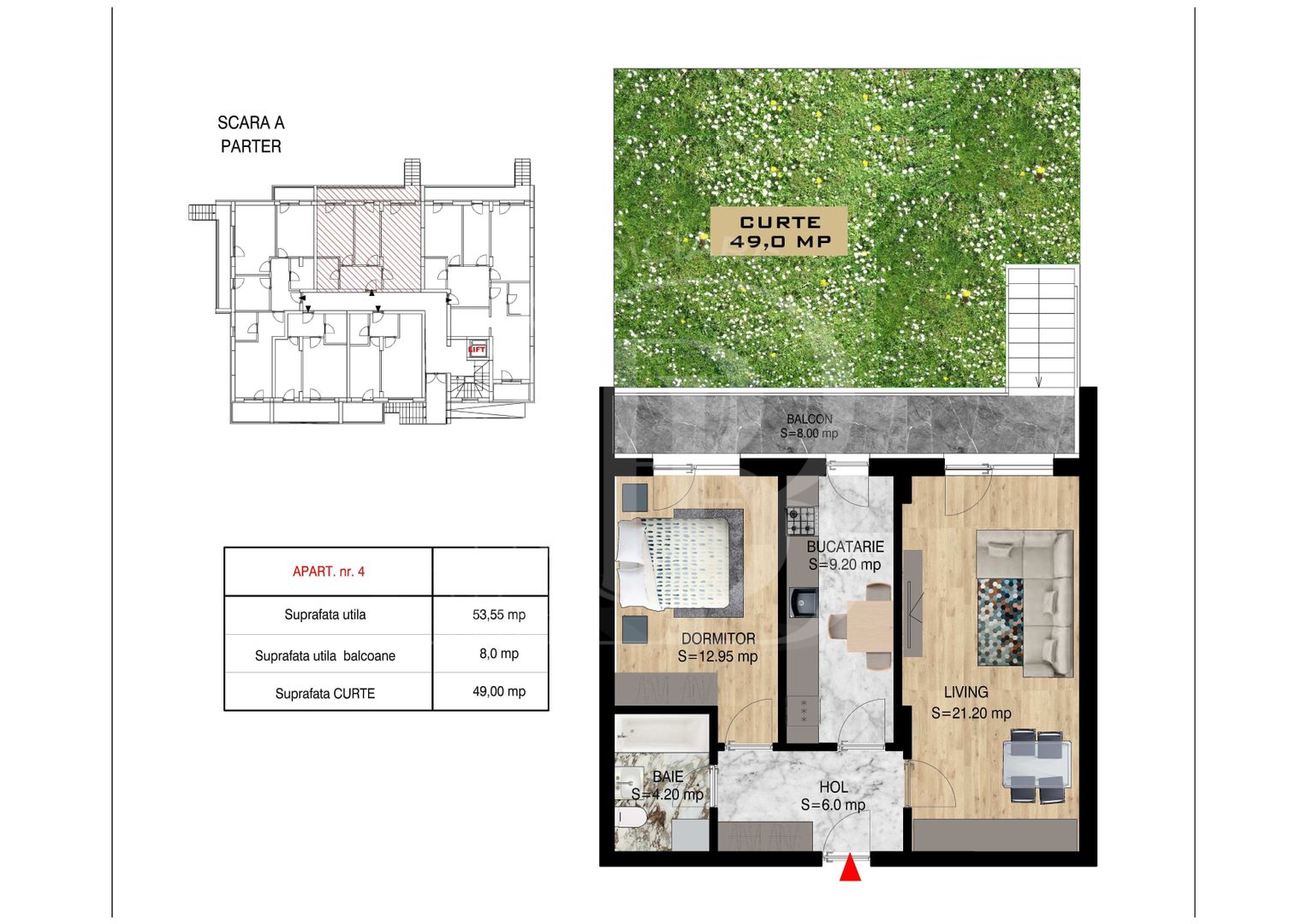 2 camere cu gradina  Pallady Metrou Nicolae Teclu - Schiță 18