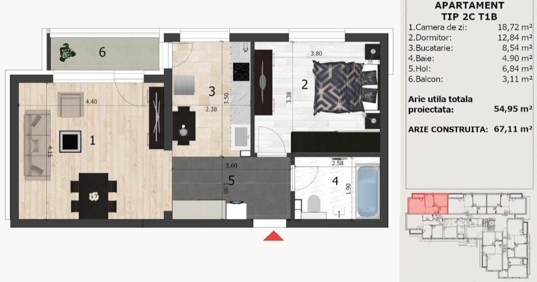 Apartament de vanzare 2 camere bloc nou in constructie - Poză 5