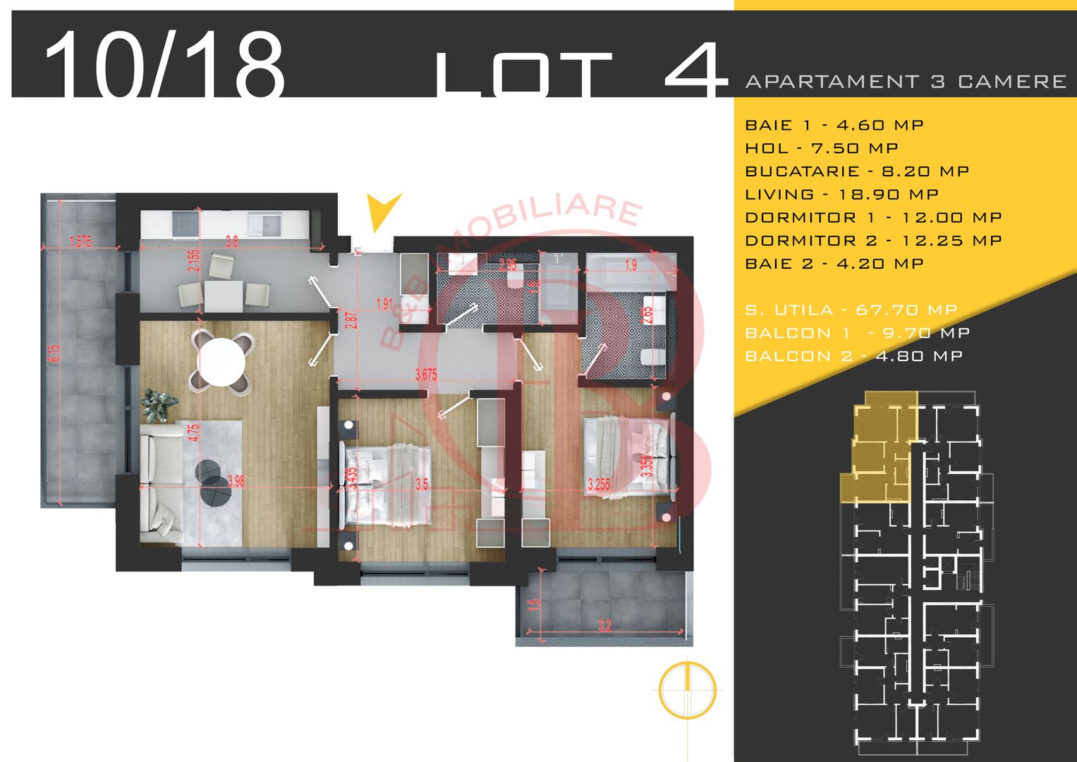 3 camere decomandat Titan Pallady  Metrou Nicolae Teclu - Schiță 1