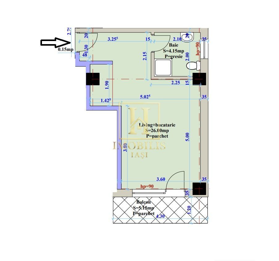 Apartament 1 camera NOU 35 mp Bucium Visan 57600 euro - Poză 5