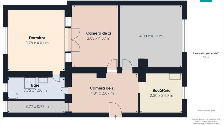 Apartament Săvârşin vizavi de intrarea la Castel - Poză 3