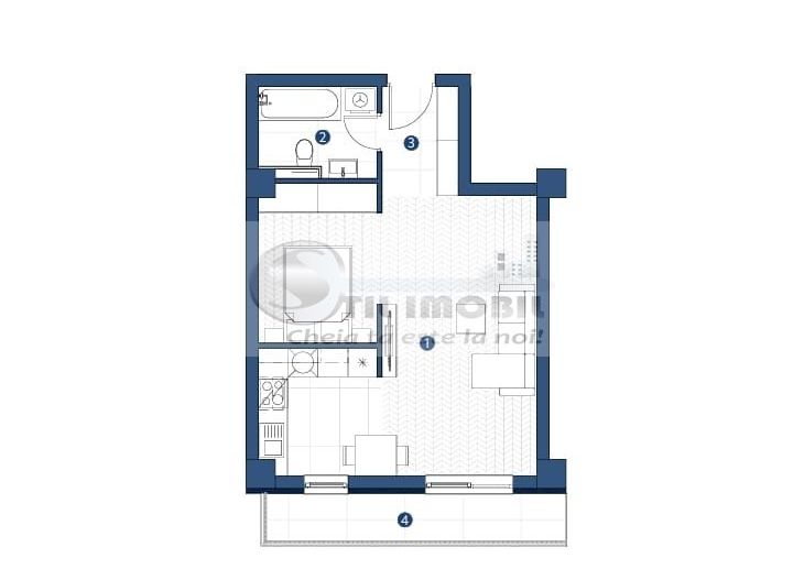 Compex Rezidential Galata Bloc L1 ap.tip studio 46.29mp - Poză 7