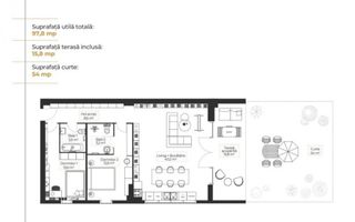 Apartament 3 camere Floreasca | Terasa + Gradina 71,8mp | Stil industrial - Poză 7