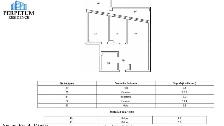 Tomis Nord- Vanzare apartament decomandat cu 2 camere,  bloc nou. - Poză 8