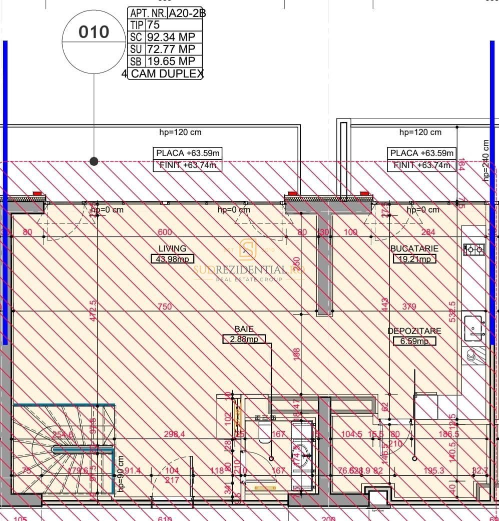 Penthouse Duplex, 4 camere, imobil lux, 184.65 mp - One High District - Poză 12