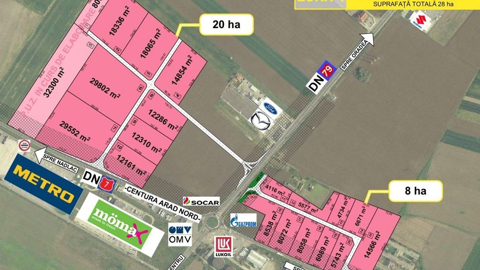 Teren extravilan industrial cu expunere potențiala Centura Arad - Poză 1