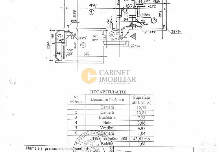 2 Camere | Decomandat | Central - Magheru | Etaj Intermediar | AIRBNB - Schiță 9