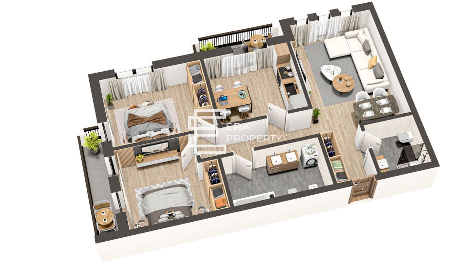 Apartament 3 cam. 84mp | 2 Băi | 2 Balcoane | zona Ratiu | Șelimbăr - Poză 9