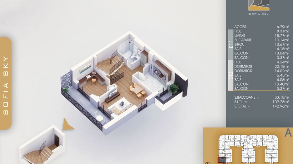 4 camere  duplex -  langa  Metrou Nicolae Teclu - Schiță 10