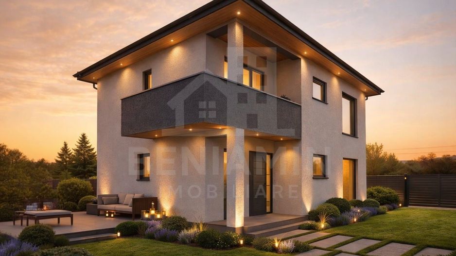 Casa-5 camere-P+1+P-147mp utili-600mp teren-Utilitati-Sanpetru - Poză 1