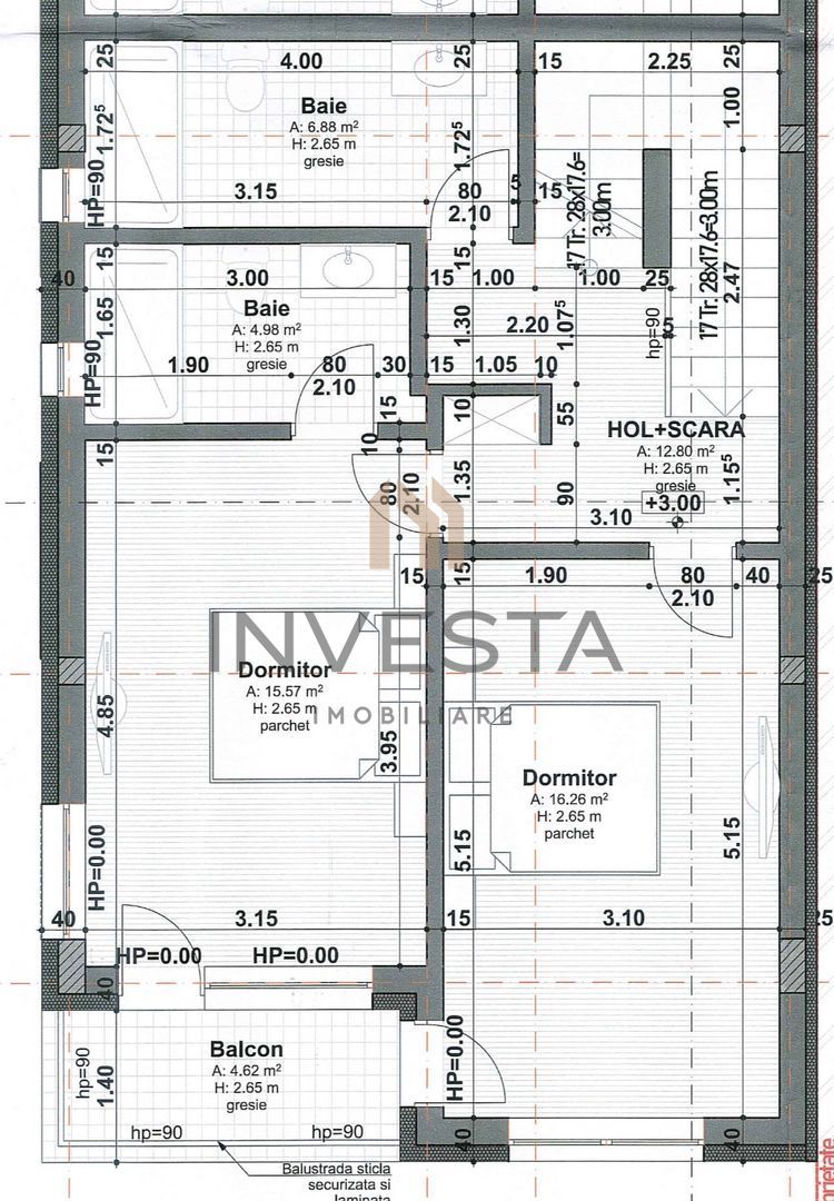Apartament in vila cu 138 mp utili, Terasa 25 mp + 2 balcoane si garaj - Schiță 3