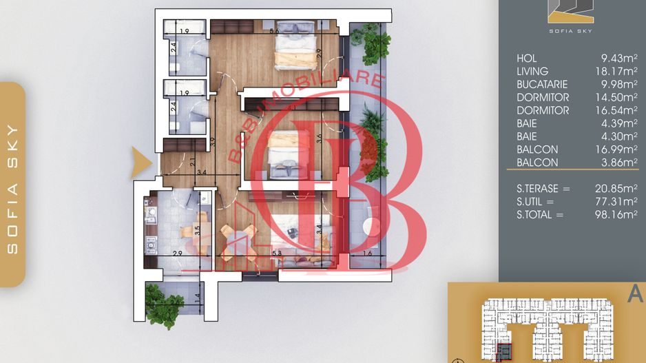 Bloc Finalizat Apartament 3 camere 7min Metrou Nicolae Teclu - Schiță 2