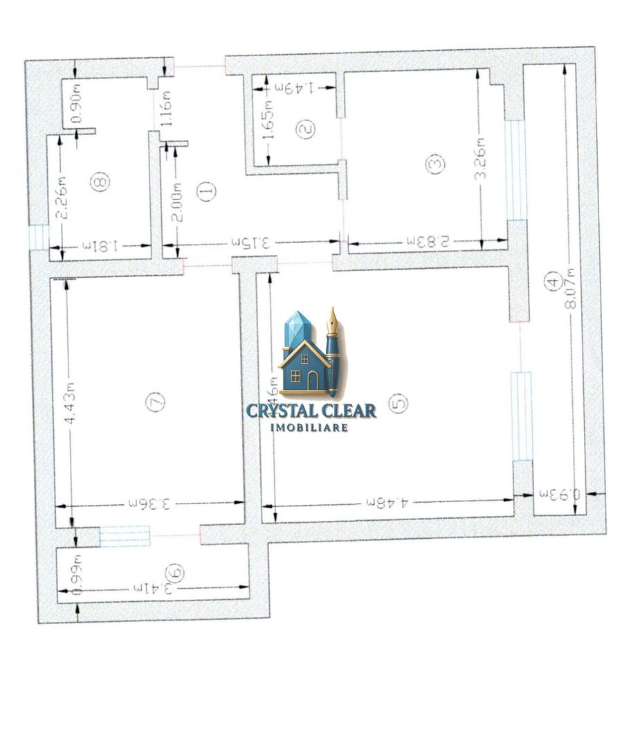 Apartament spațios cu 2 camere - zona Sântana de Mureș - Schiță 6
