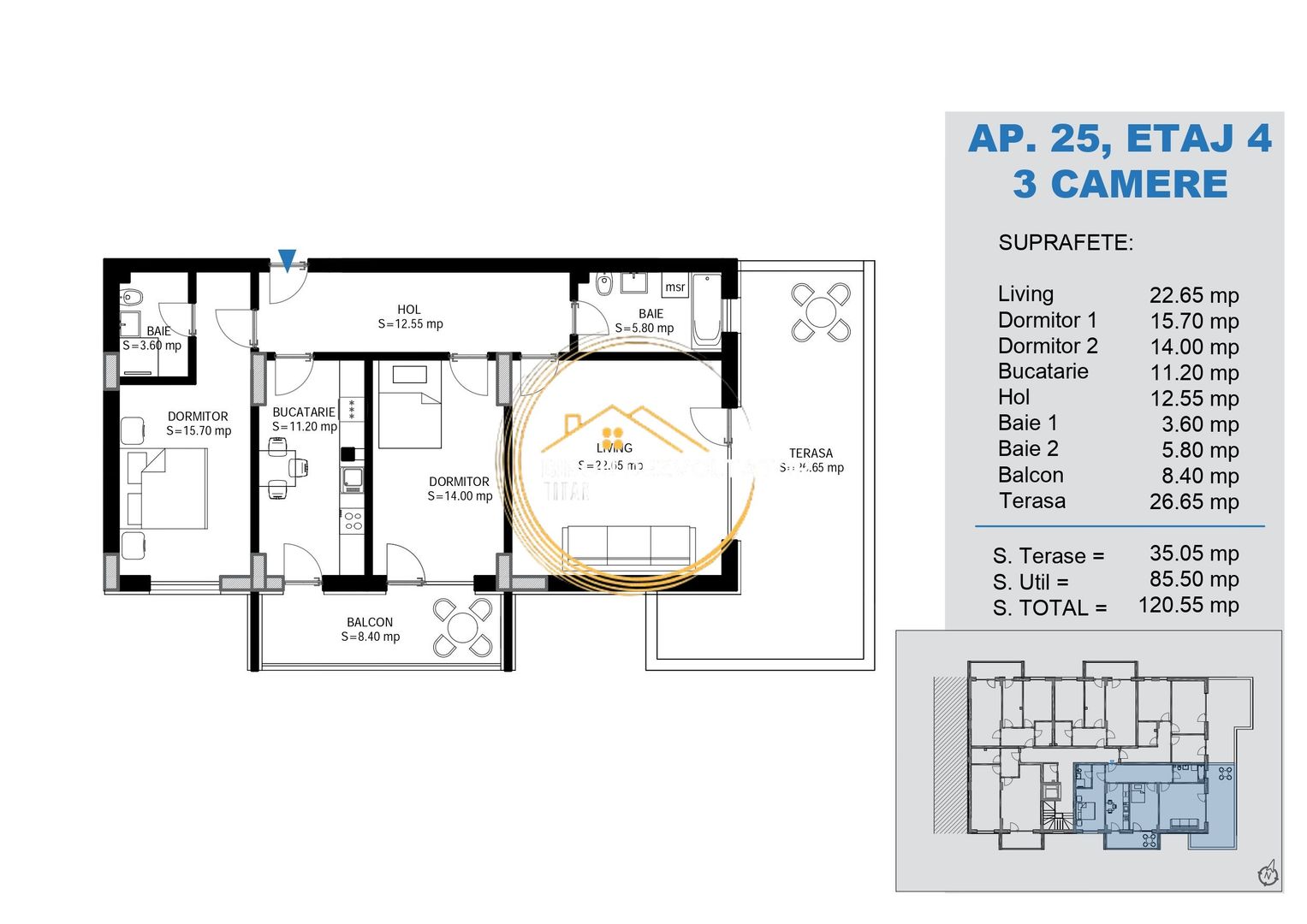 Premium Penthouse vedere libera metrou Teclu Pallady ikea Titan - Poză 8