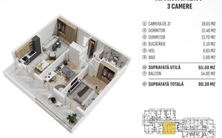 Apartament 3 camere, finisat modern, zona Centura - Poză 1