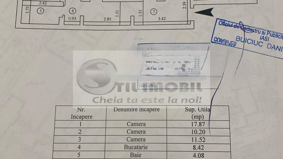 Apartament cu 3 cam, dec, 75 mp, 2 bai, balcon, Nicolina - 135000 euro - Schiță 11