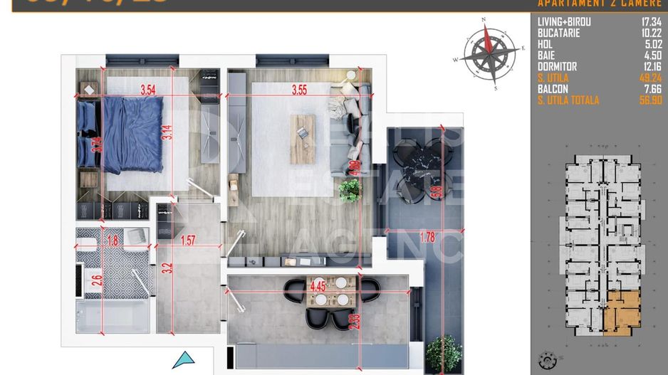 Închiriere apartament 2 camere, loc de pacare, Titan/Pallady - Poză 8