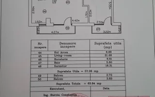 Drumul Taberei | Valea Larga | Valea Furcii | 2 camere | parcare | - Schiță 16