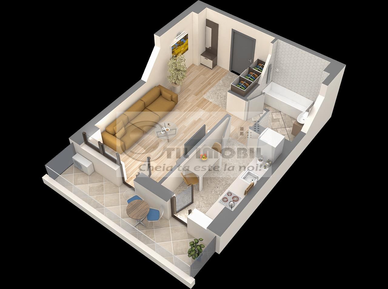 INTABULAT! Apartament cu o camera decomandat Central 44mp 84.000 euro - Poză 8