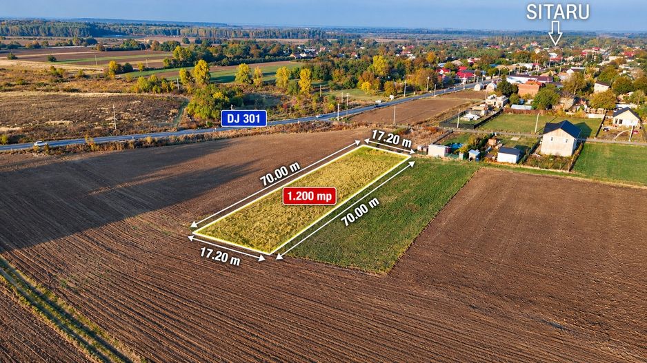 GRADISTEA-SITARU, TEREN 1.200 MP! - Poză 1