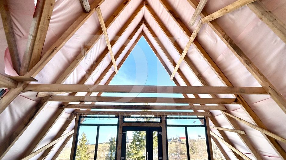 Cabana tip A frame si teren 1000 mp de vanzare / Marisel . Cluj - Poză 6