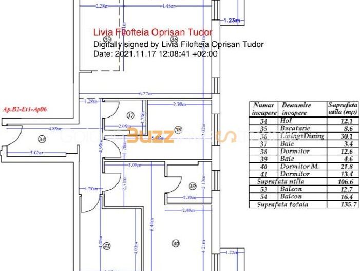 Apartament premium 4 camere | Finisaje lux – 135.7 | Spa & Piscina - Schiță 19