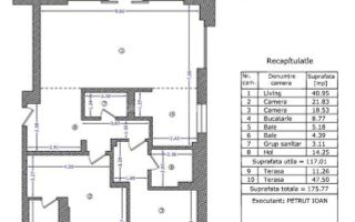 3 CAMERE 117 MP + TERASE 58 MP || IMOBIL BOUTIQUE || FLOREASCA - Schiță 8