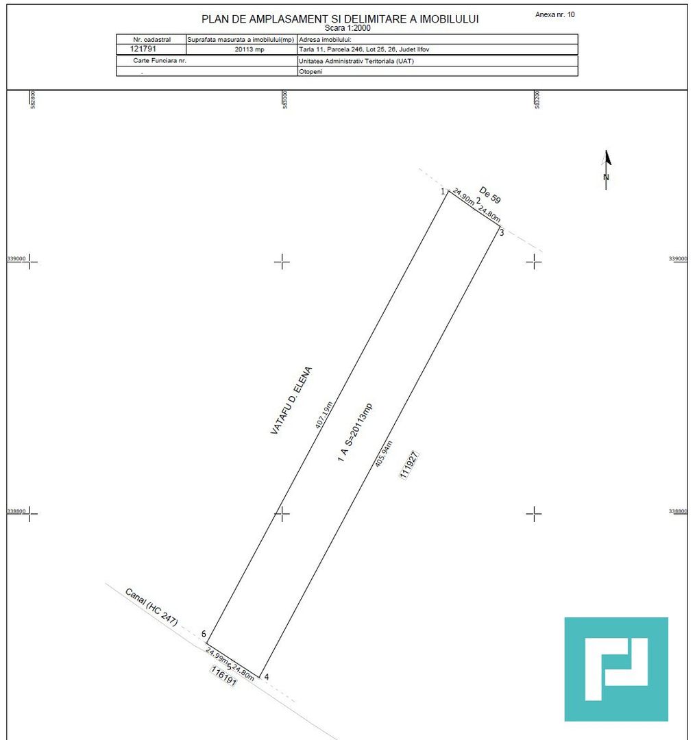 Teren de vanzare 20.113 mp în Otopeni, Odăi. - Schiță 6
