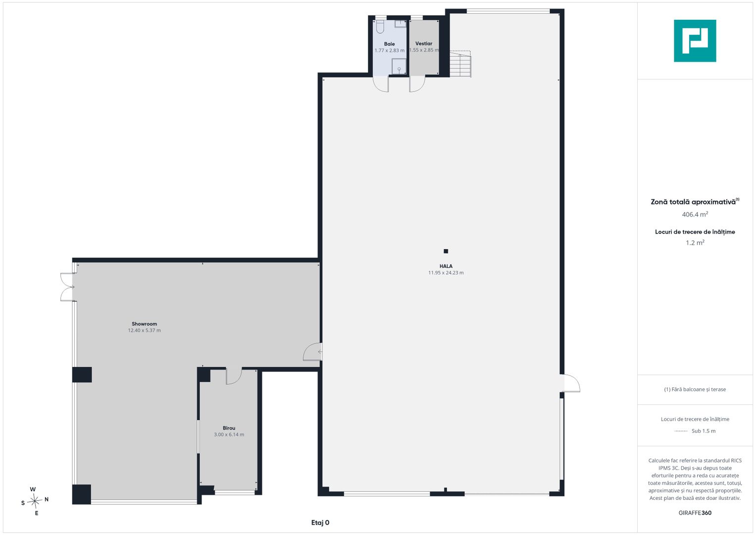 Birouri 102mp + Hală 290 mp în Micălaca - Poză 18