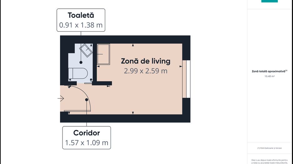 Apartament cu 1 camere de vânzare - Poză 10