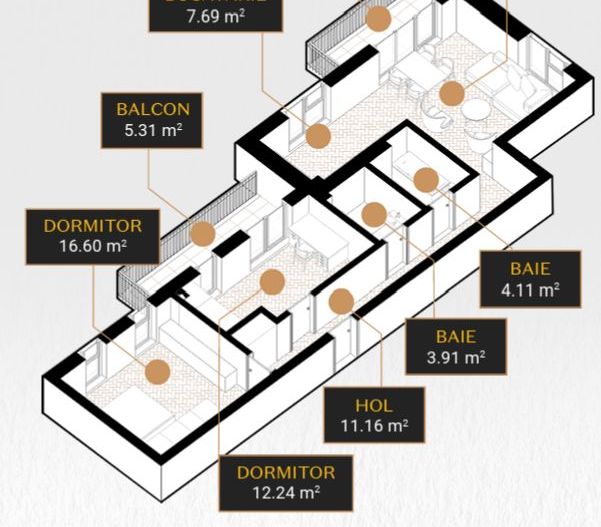 APARTAMENT 3 CAMERE PREMIUM | UNIRII | BLOC NOU - Poză 7