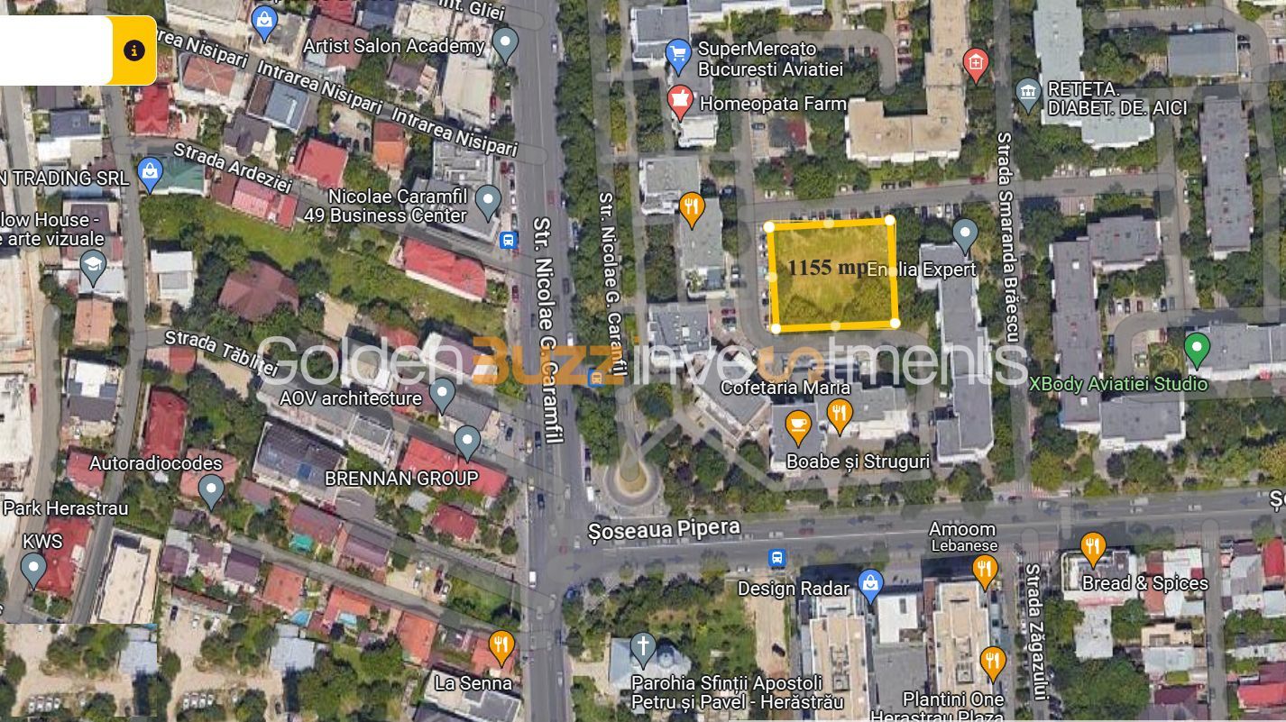 Teren Aviatiei | Caramfil | Super Pozitie | 1155 mp | Metrou la 550m | - Poză 1