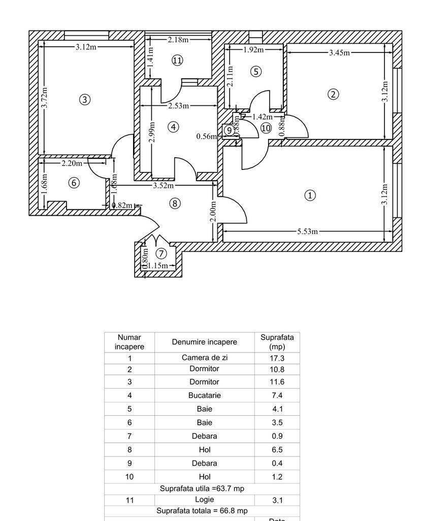 Apartament 3 cam, 2 bai, ct noua, Mc/Parc Plumbuita, 1986 anv, 7/8, p - Poză 15