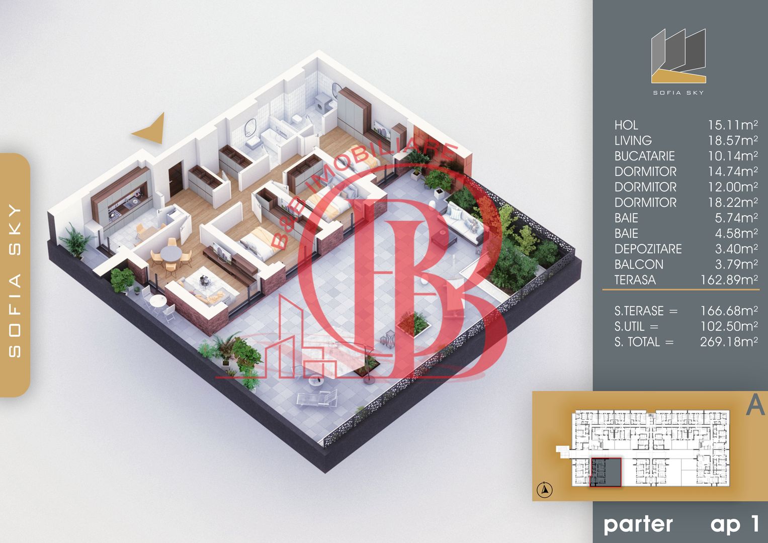 Mutare rapida 4 camere cu terasa 166mp-7min Metrou N. Teclu - Schiță 5