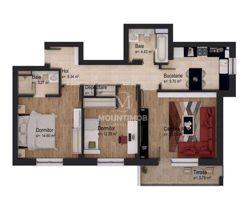 3 camere Tractorul–Coresi | Parcare+Boxă | Încălzire pardoseală - Poză 14