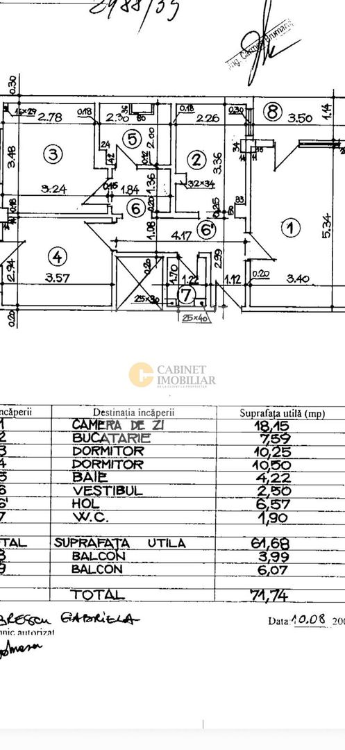 3 camere - 70MP | Decomandat | 2 Balcoane | Crangasi - Schiță 17