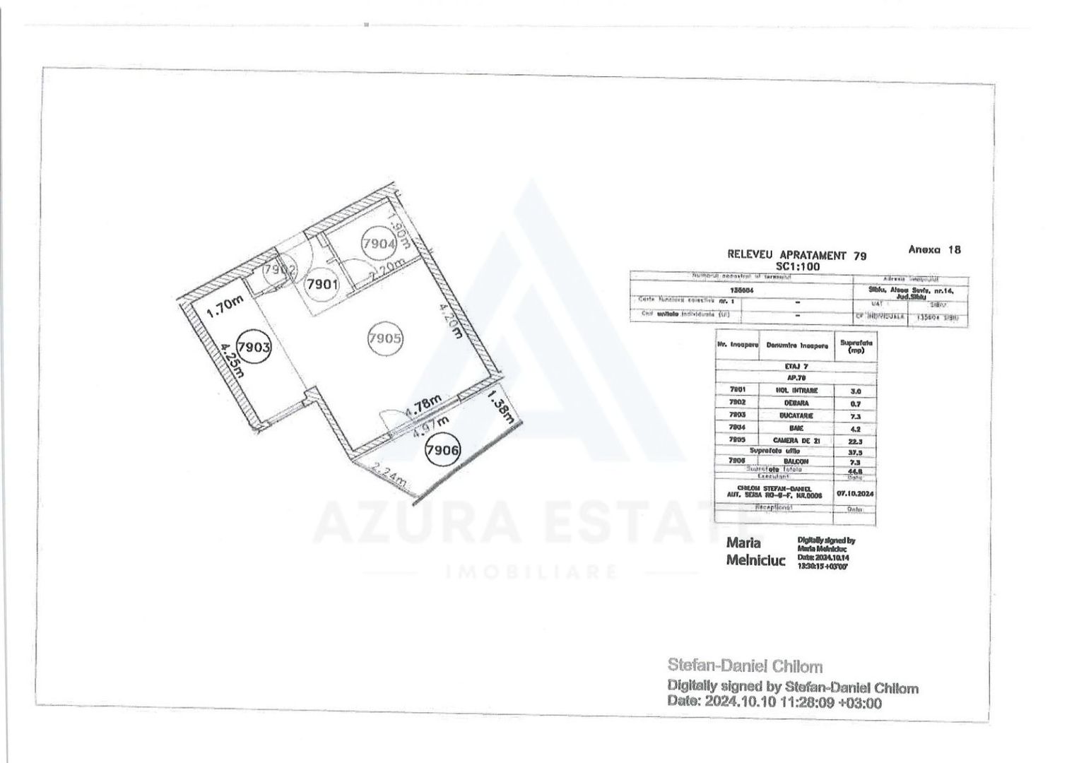 Studio 37.5 mp utili cu balcon 7.3 mp si baie generosa in zona Rahovei - Poză 12