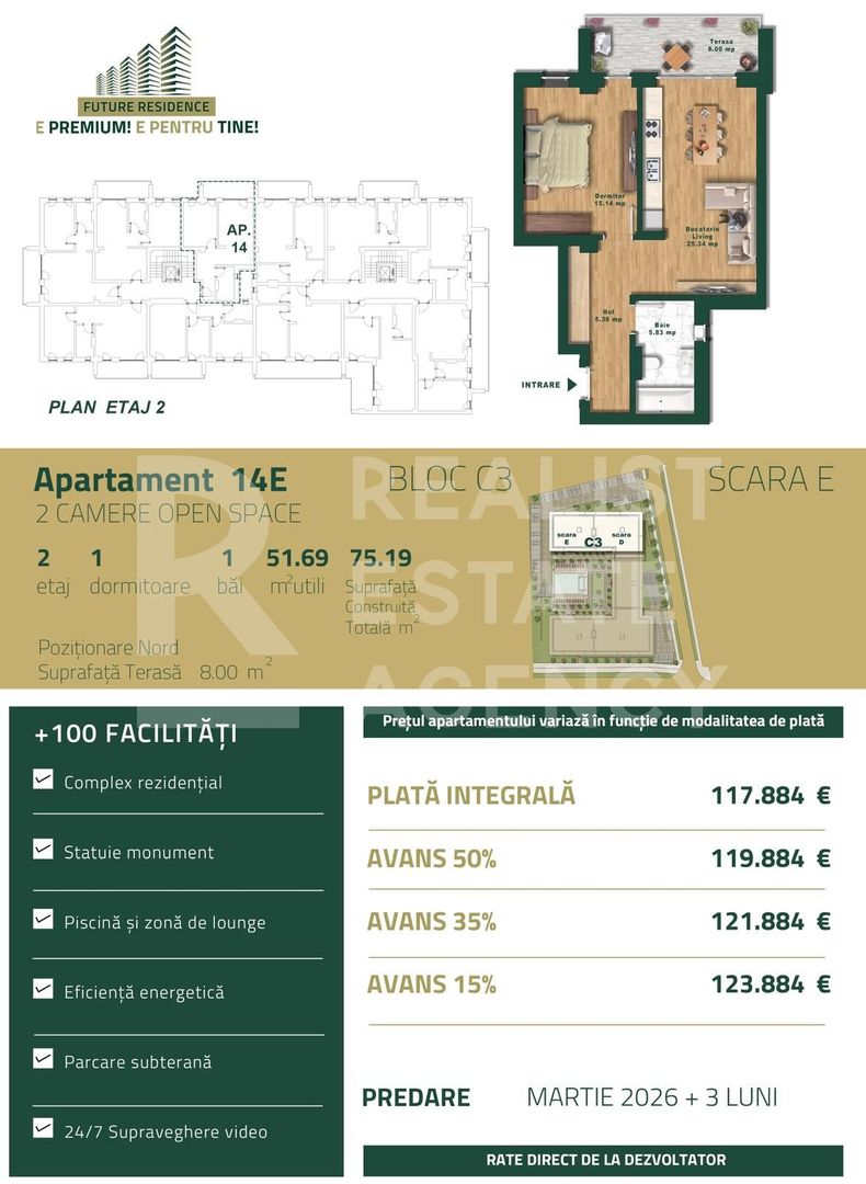 Vânzare, apartament, 2 camere, zona Torontalului, Timișoara - Schiță 8