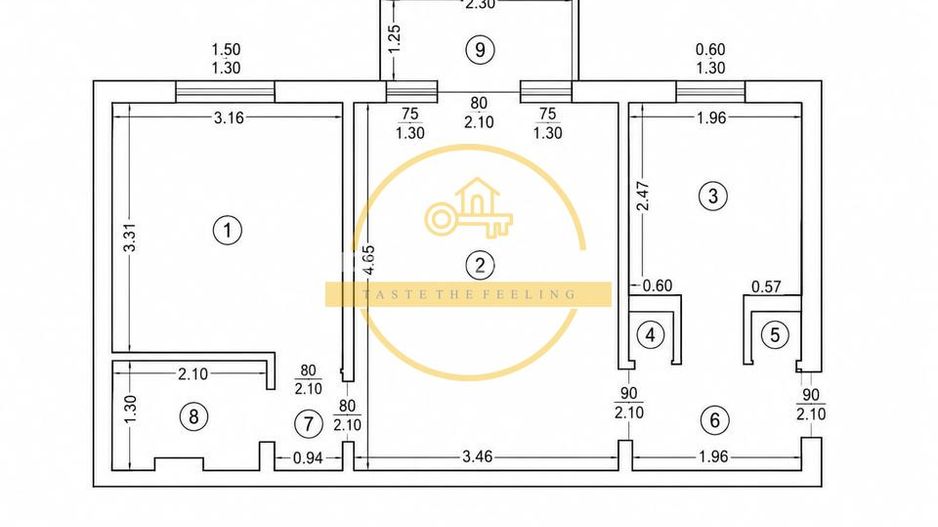 Apartament semidecomandat cu 2 camere, 42m pătrați ,65000 euro, Zimbru - Poză 6